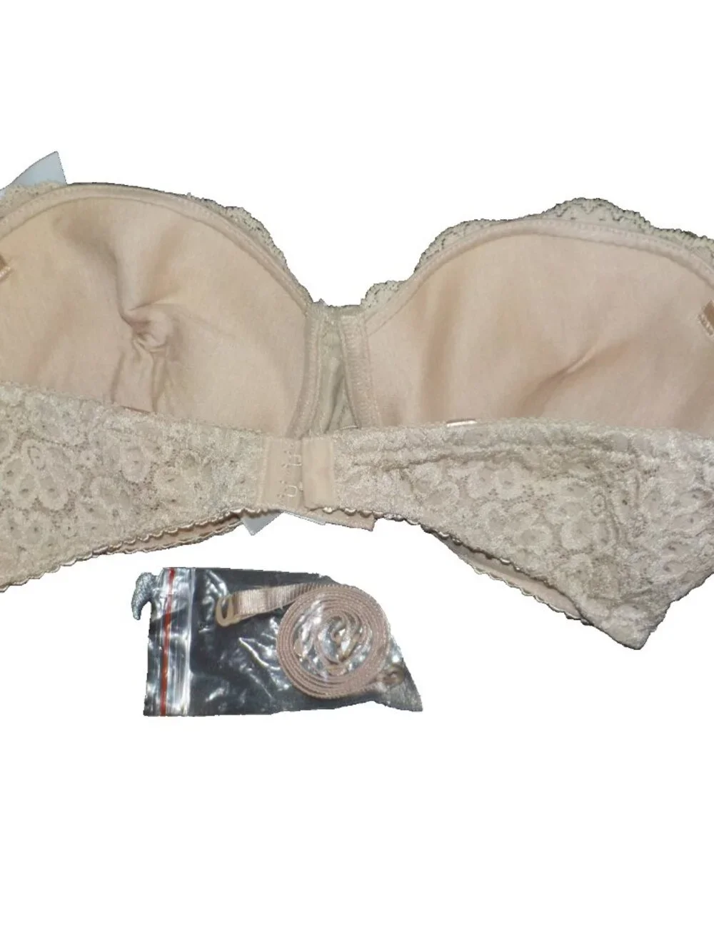 Secret Treasure Fabric Lined Underwire Push-up Strapless (& straps) Bra Size 36D